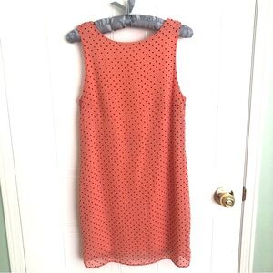 SUMMER DRESS VINTAGE INSPIRED Polka Dot Sleeveless Dress - Orange